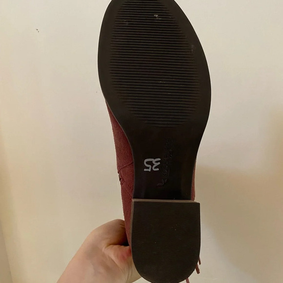 KOOLABURRA BY UGG KENZ TASSEL SIDE ZIP UP ANKLE BOOTIES BURGUNDY SUEDE SIZE 9 - Picture 7 of 7